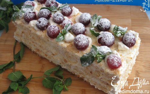 Рецепт Летний торт «Нежное вишневое облачко»
