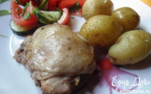 Рецепт Курица с молодой картошкой в рукаве