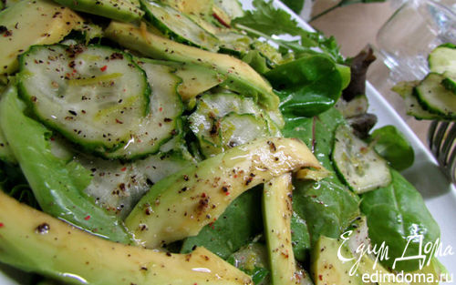 Рецепт Зеленый салат с авокадо