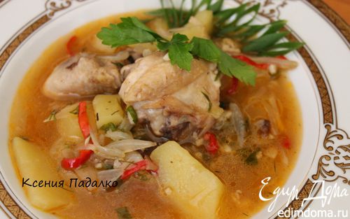Рецепт Густой куриный суп с луком