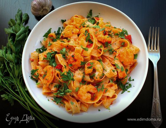 Паста с овощами и морепродуктами в сливочном соусе: пошаговый рецепт приготовления с фото