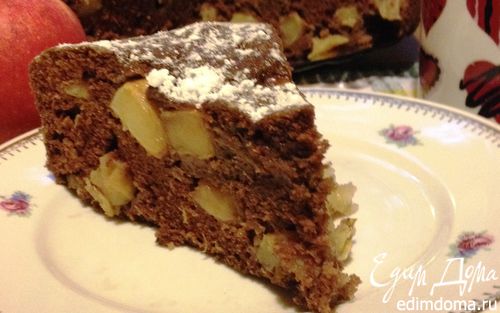 Рецепт Шоколадный пирог с яблоками "Баба Яга"