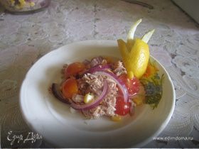 Постный рыбный салат