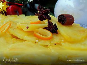 Карпаччо из ананаса с просекко и специями