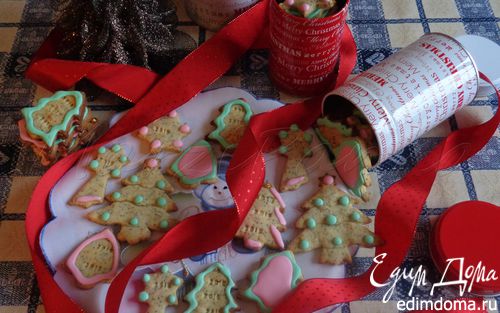 Рецепт Новогоднее марципановое печенье с маком