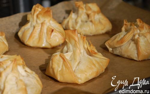 Рецепт Пирожки из теста фило с рисом и грибами