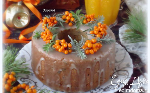 Рецепт Праздничный тыквенно-облепиховый кекс