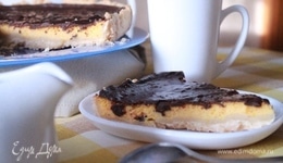 Тыквенный пирог с риккотой и шоколадной глазурью