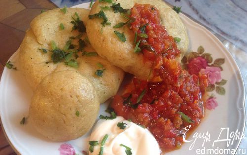 Рецепт Хинкал из кукурузной муки с начинкой