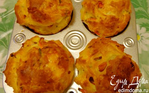 Рецепт Заварные булочки с ветчиной, сыром и болгарским перцем