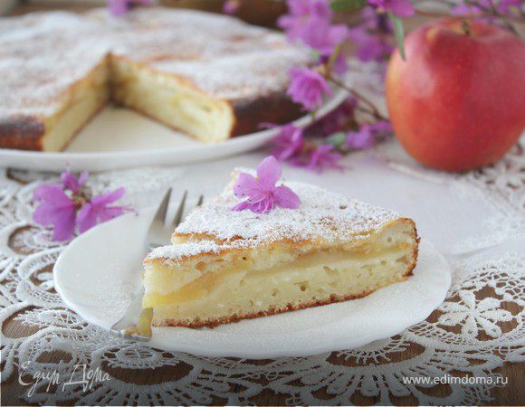 Пирог с яблоками и творогом в духовке (пошаговый фото рецепт) - ВашВкус