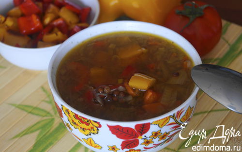 Рецепт Суп с чечевицей и болгарским перцем