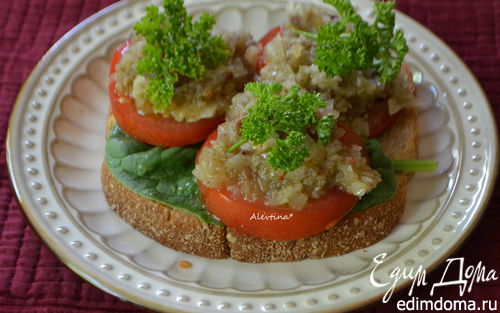 Рецепт Бутерброд с томатами и анчоусной заправкой