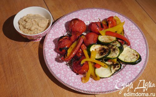 Рецепт Запеченные овощи и хумус с вялеными помидорами