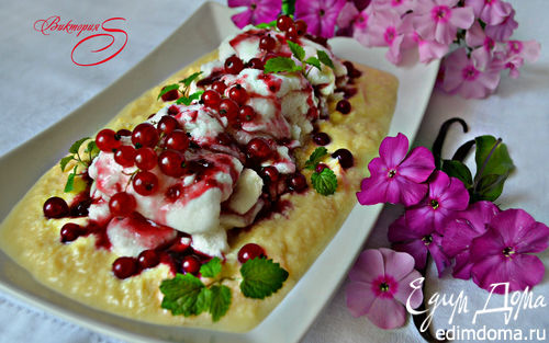 Рецепт Десерт «Плавающие острова» (ILES FLOTTANTES) c ягодным соусом