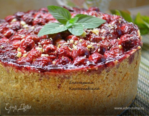 Заливной вишневый пирог, пошаговый рецепт с фото от автора Olga