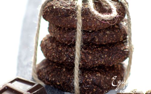 Рецепт Овсяное печенье с цельнозерновой мукой и какао
