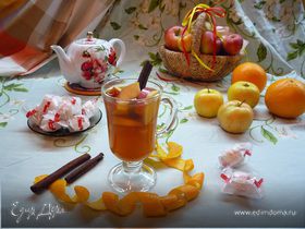 Яблочный чай с апельсином и корицей