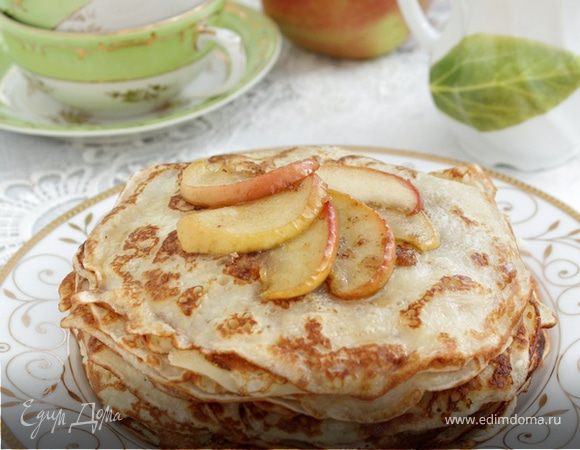 Пошаговый рецепт с фото блины с яблоками