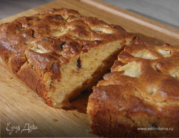 Кекс на арахисовом масле с яблоком и шоколадом