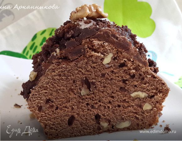 Постный шоколадно-ореховый кекс