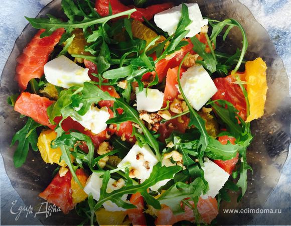 Салат с красной рыбой и апельсином – пошаговый рецепт приготовления с фото