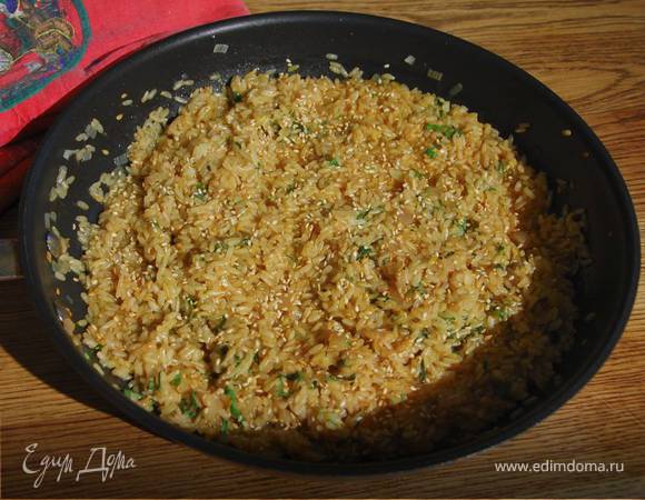 Бурый рис с кунжутом, пошаговый рецепт на ккал, фото, ингредиенты - Юлия Высоцкая