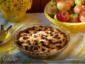 «Сухой» яблочный пирог с корицей и вяленной клюквой