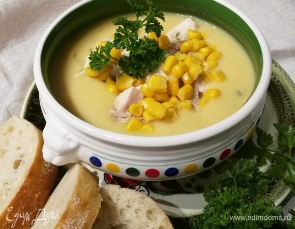 Домашний рецепт картофельного суп-пюре с курицей и сыром