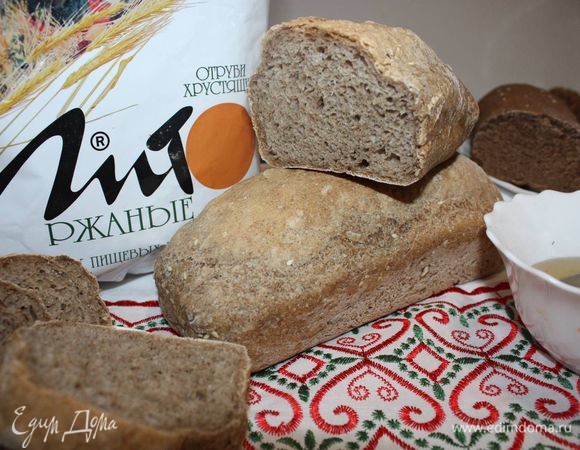 Хлеб домашний с ржаными отрубями и льняной мукой