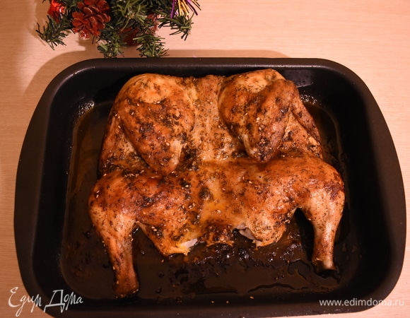 Курица в духовке целиком простой рецепт с фото пошагово