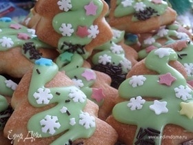 Творожное печенье «Новогодние елочки»