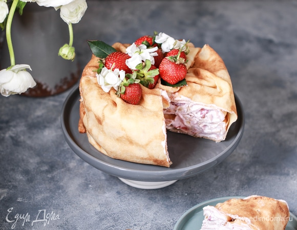Блинный торт с творожно-сливочным кремом – пошаговый рецепт приготовления с фото