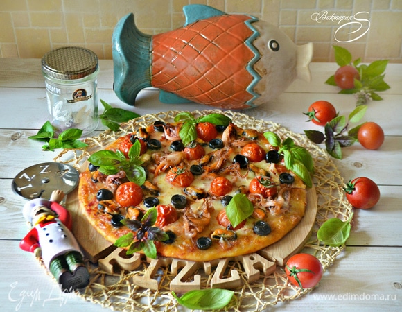 Ингредиенты для пиццы с лососем