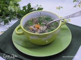 Суп с перловкой и грибами