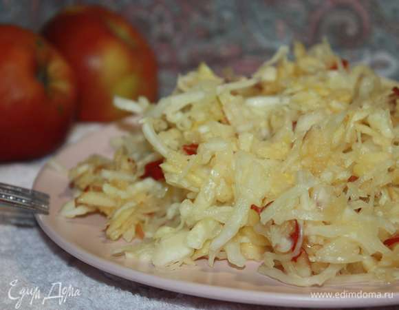 Салат из капусты с яблоками, пошаговый рецепт на ккал, фото, ингредиенты - Emely