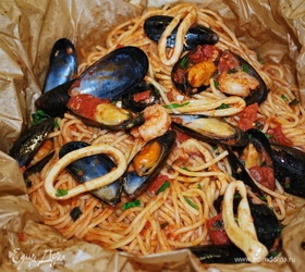 Спагетти с морепродуктами