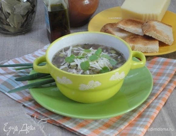 Рецепт: Суп вегетарианский - с кабачками и стручковой фасолью