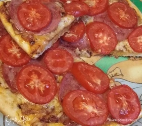 Домашняя пицца с грибным соусом