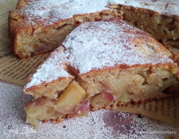 Творожный пирог Шарлотка с яблоками в духовке простой рецепт с фото пошагово