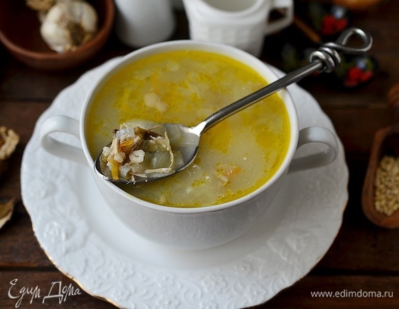 Вариант 1: Классический рецепт грибного супа с перловкой