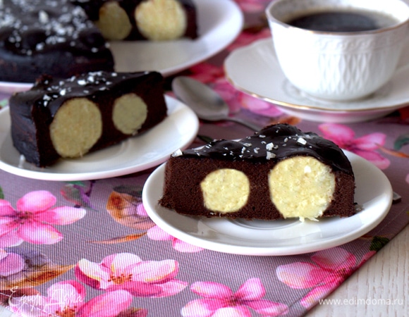 Шоколадный пирог с творожными шариками, пошаговый рецепт на 4702 ккал, фото, ингредиенты - Natali