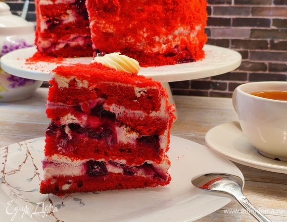 Торт красный бархат оформление
