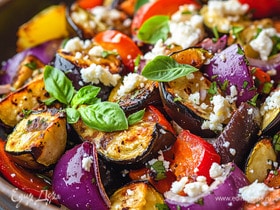 Салат с печеными овощами и брынзой