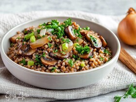 Гречка с грибами и луком