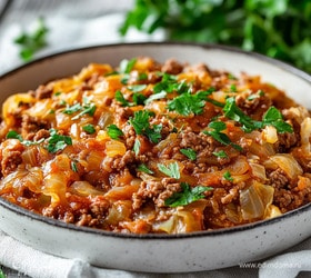 Тушеная капуста с фаршем