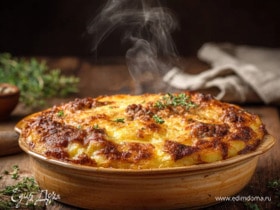 Картофельная запеканка с мясным фаршем и сыром Картофельная запеканка с мясным фаршем и сыром