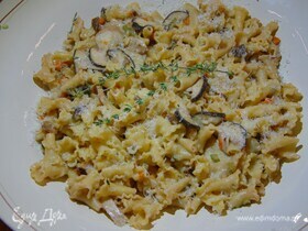 Кампанелле с белыми грибами, овощами и тимьяном