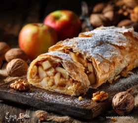Штрудель с яблоками и орехами