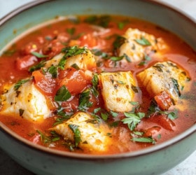 Средиземноморский томатный рыбный суп